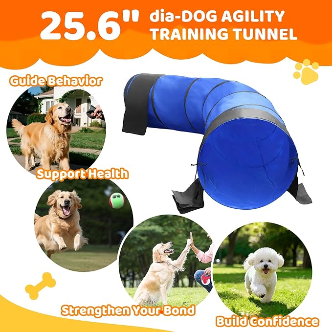 25.6in 10FT Dog Agility Tunnel, Dog Tunnel - Image 3