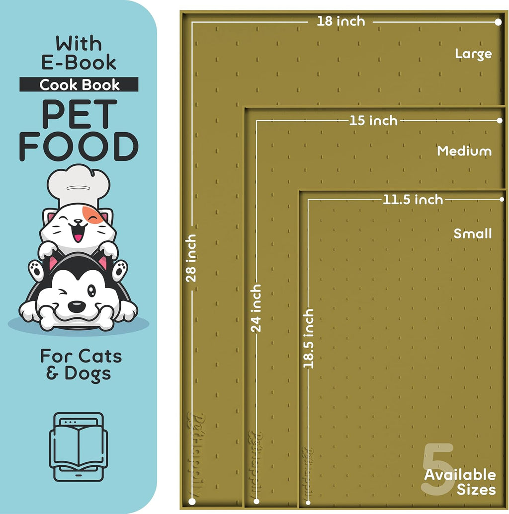 Dog Food Mat - Raised Edges Dogs Mat for Food and Water Prevent Spill, Waterproof Cat Food Mats Protect Floors, Easy Clean Dog Bowl Mats for Food and Water, Silicone Pet Food Tray