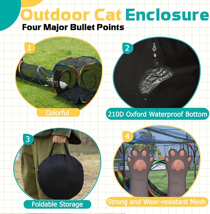 Outdoor Rainbow Cat Enclosures Playground, Outside House - Image 6
