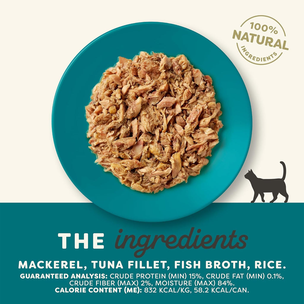 Applaws Natural Wet Cat Food, 24 Count, Limited Ingredient Canned Wet Cat Food, Ocean Fish in Broth, 2.47oz Cans