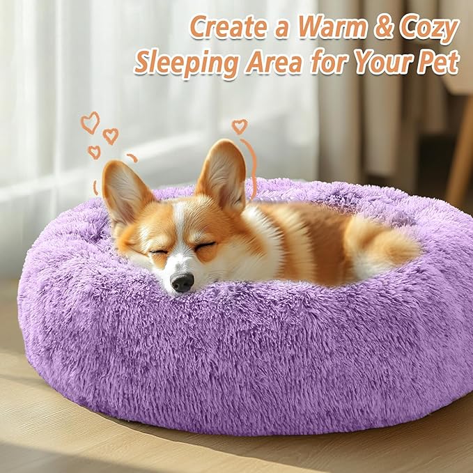 JOLLYVOGUE Calming Dog Beds Large Sized Dog, 36in Donut Washable Large Pet Bed - Image 4