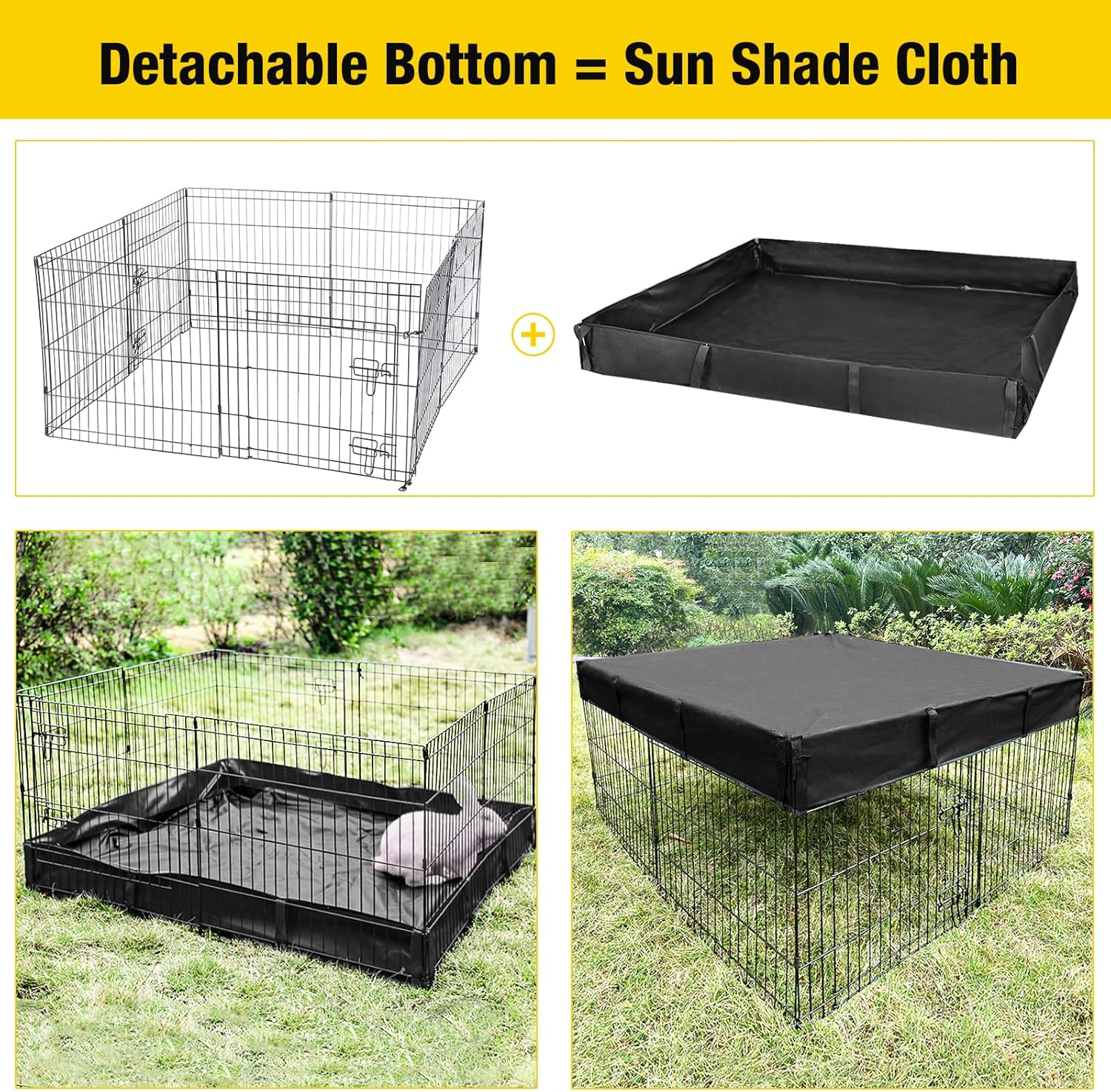 Aivituvin Pet Playpen Guinea Pig Cage Small Animal Rabbit Exercise Pen with Waterproof Floor Liner - Extension Playpen ONLY