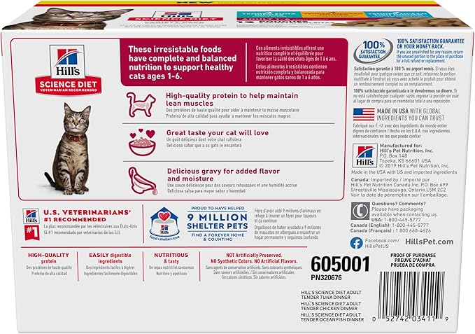 Hill's Science Diet Adult 1-6 Premium Nutrition Wet Cat Food, Variety Pack: Tuna - Image 2
