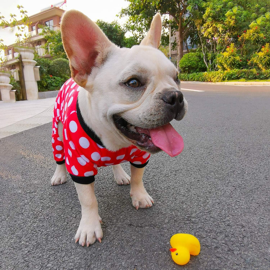CuteBone Dog Christmas Pajamas Puppy Onesies Small Dogs Soft Pjs Coat Cat Apparel Comfy Pet Clothes Outfit Doggie Bodysuit P65S