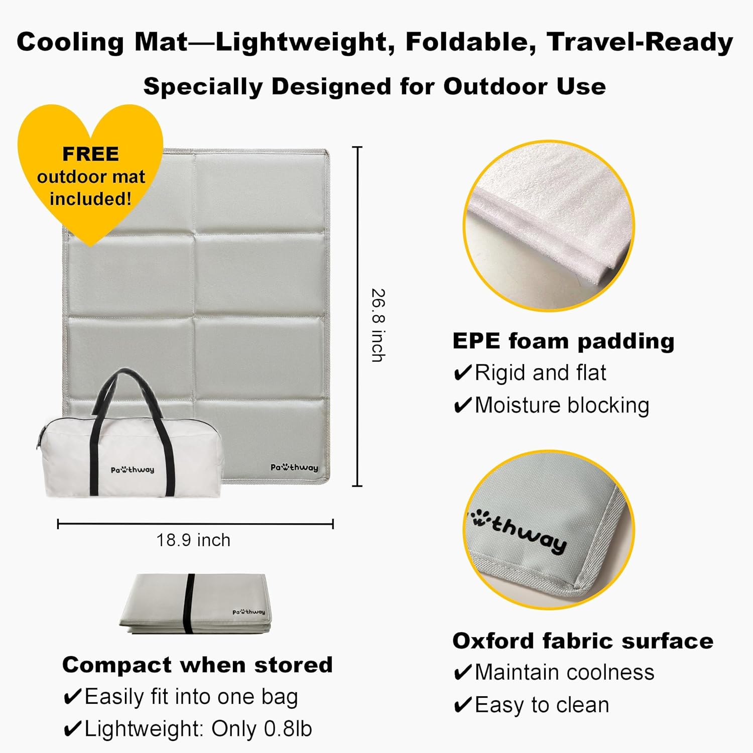 Dog Tent Cat Tent with Aluminum Poles and Camping Mat, Outdoor Waterproof Pet Tent with Zippered Mesh Door, Dog House, Cat House, Pet Playpen, Portable and Collapsible (White, Small)