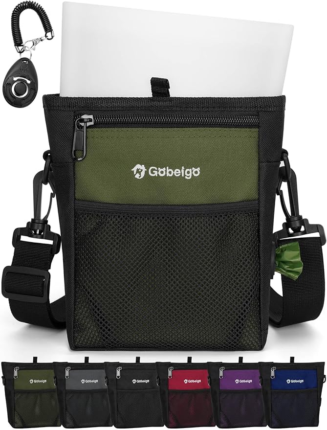 Gobeigo Dog Treat Pouch, Magnetic Closure & Sealable Silicone Bag Insert by Gobeigo