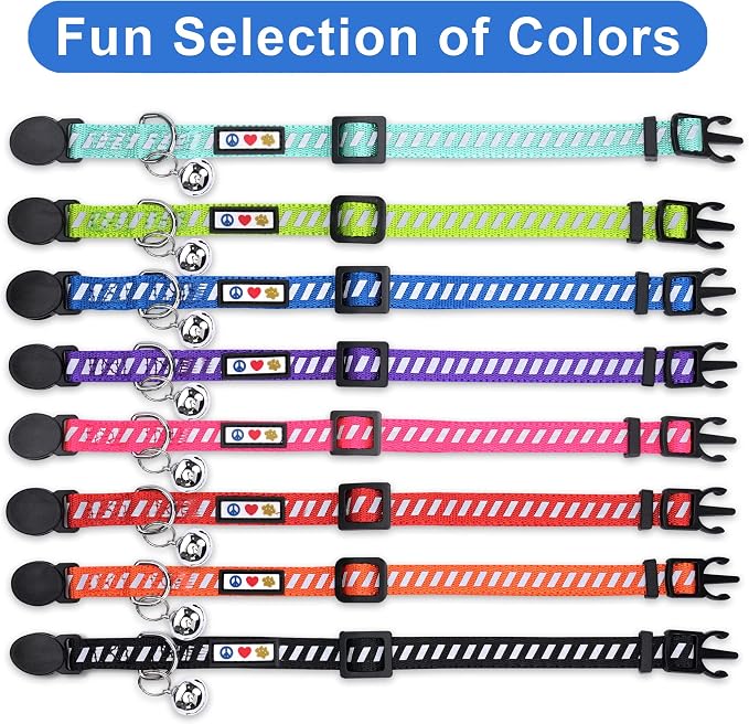 Pawtitas Personalized Orange Reflective Cat Collar – Adjustable Custom Collar - Image 7