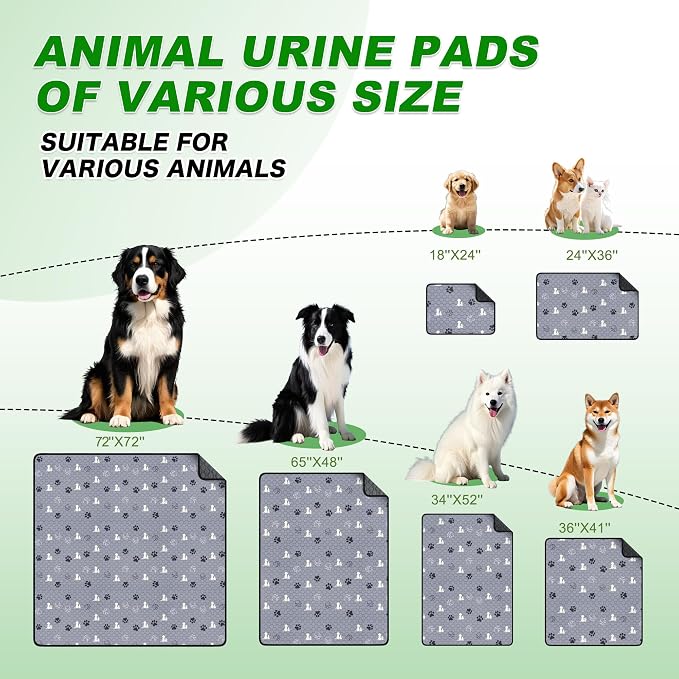 Washable Pee Pads for Dogs, 2 Pack Absorbent Reusable Training Dog Pads Pet - Image 7