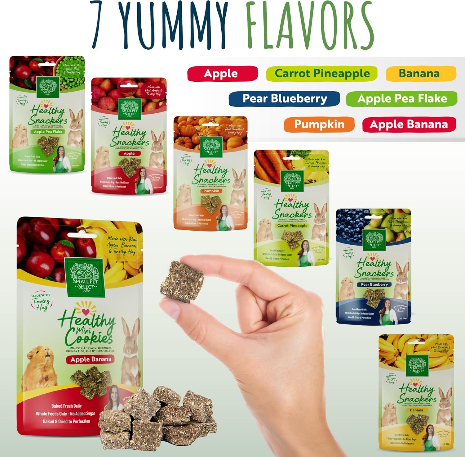 Small Pet Select Healthy Snackers Mini Cookies- Apple Banana, 2 oz (Pack of 2)