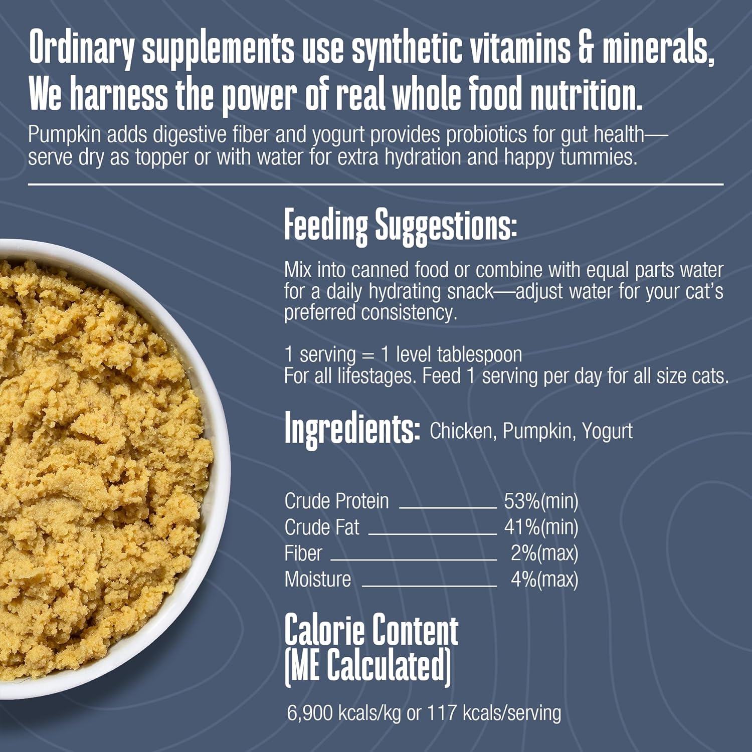 Whole Life Pet Healthy Gut Daily Cat Supplements, Cat Probiotics for Constipation Relief, Anti Diarrhea, Vomit Remedy & Digestive Support, Pumpkin Puree for Cats, Cat Health Supplies - 30-Day Supply