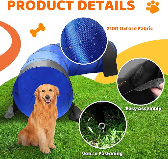 25.6in 10FT Dog Agility Tunnel, Dog Tunnel - Image 2