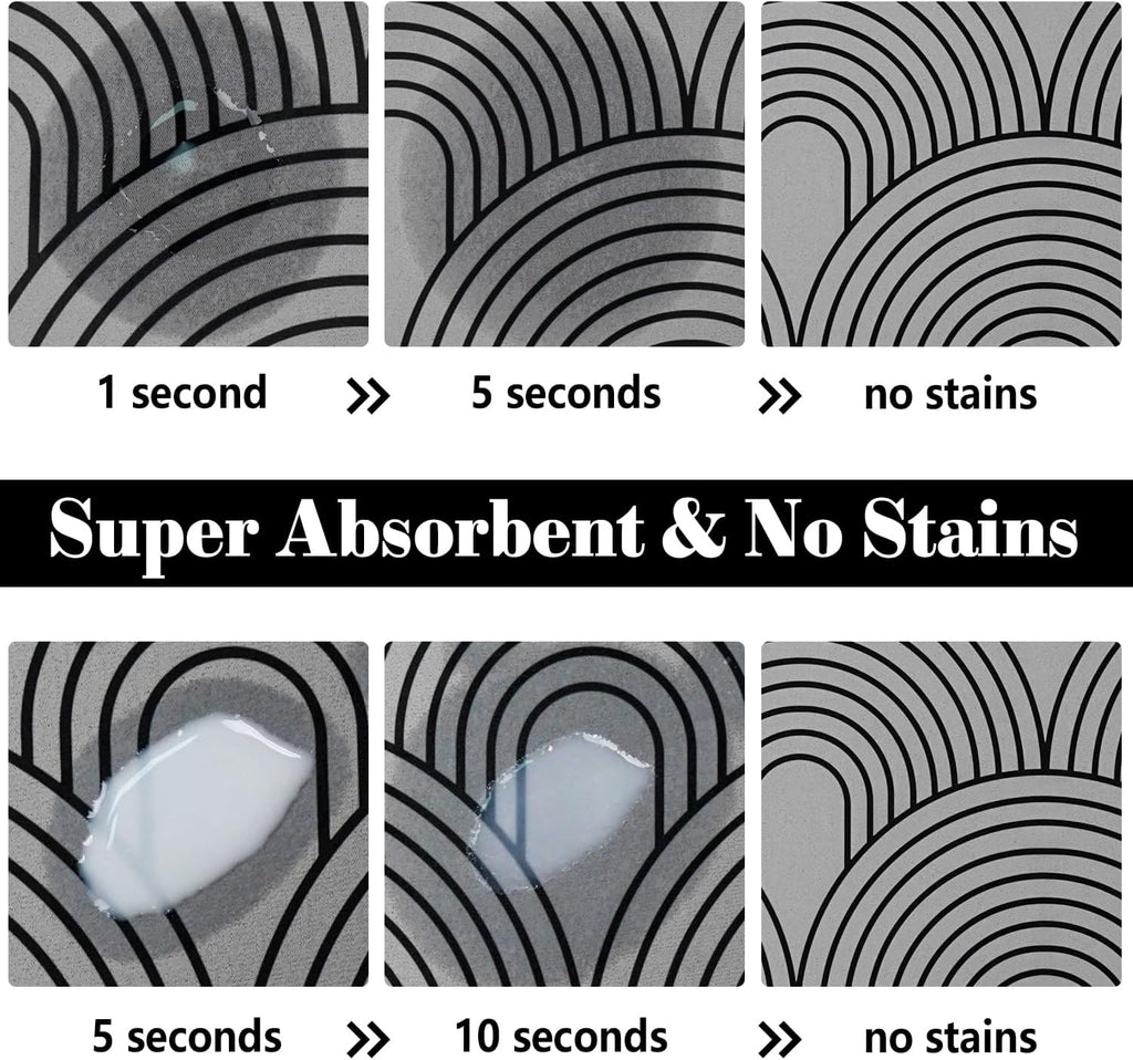 Dog Food Mats for Floors Absorbent, Pet Cat Food Mat - Quick Dry Dog Bowl Mats for Food and Water, Eco-Friendly Boho Pet Supplies