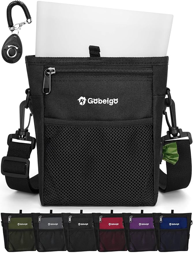 Gobeigo Dog Treat Pouch, Magnetic Closure & Sealable Silicone Bag Insert by Gobeigo