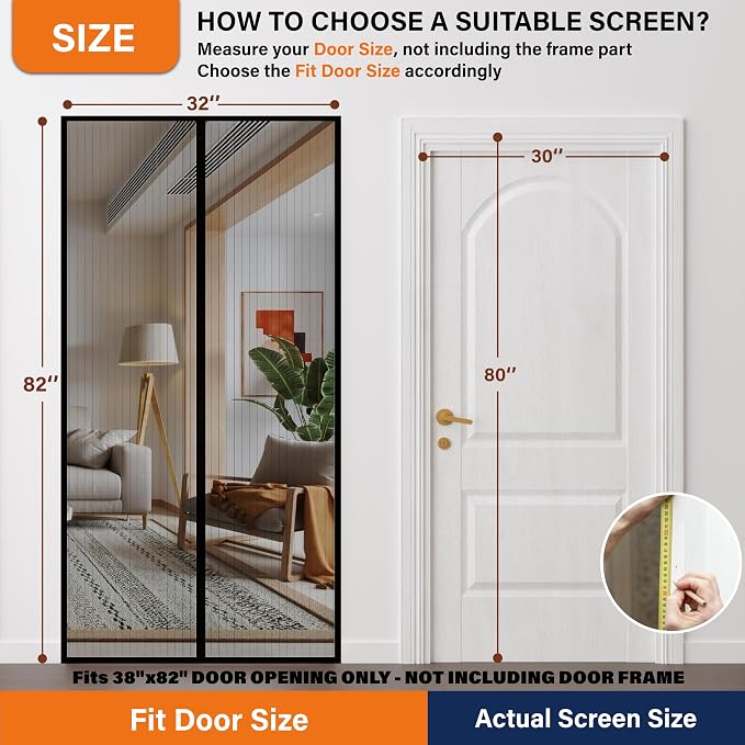 Magnetic Screen Door, Keep Bugs Out, Pet & Kid Friendly，Works - Image 2