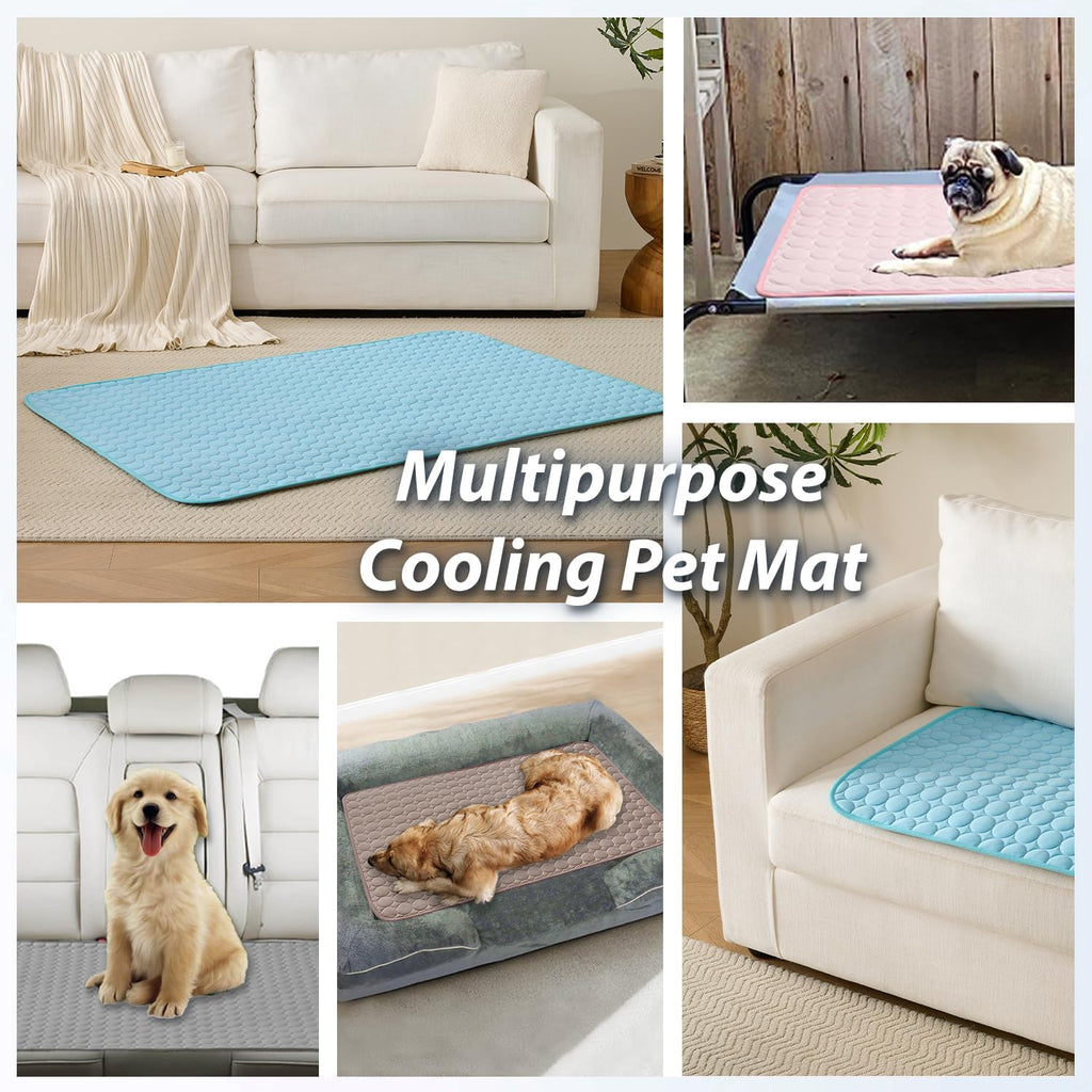 MICROCOSMOS Summer Cooling Mat & Sleeping Pad- Water Absorption Top, Materials Safe, Easy Carry, EZ Clean. Keep Cooling for Pets, Kids and Adults.(Grey, 36" x24")