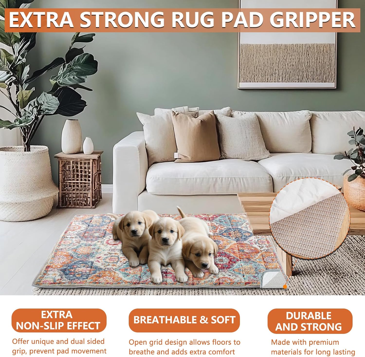 Washable Thickened Pee Pads for Dogs, 2 Pack (36"x42") Upgrade Reusable Puppy Pads with Non-Slip Rug, Super Absorbent Leakproof Puppy Training & Whelping Pads for Dogs, Doggie