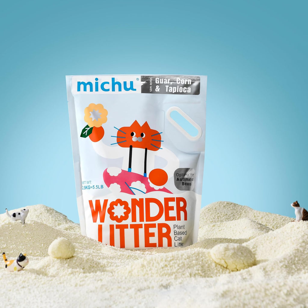 Tofu Cat Litter Natural Clumping Tofu Cat Litter 5.5lb/88oz 5 Scents (Greentea + Wonder Litter, 2 Pack)