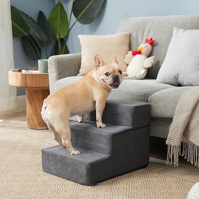 EHEYCIGA Dog Stairs for Small Dogs 13.5" H, 3-Step Dog Steps for Couch Sofa and - Image 4