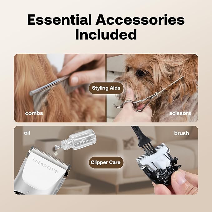 HEAPETS Dog Hair Clippers for Grooming Kit and Dog Paw Trimmer Nail Grinder for - Image 8