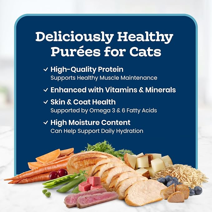 Blue Buffalo Tastefuls Purées Variety Pack Wet Cat Food Complement Made - Image 3