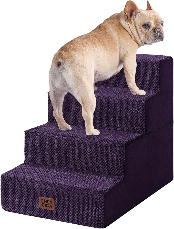 EHEYCIGA Dog Stairs for Bed 18" H, 4-Step Dog Steps for High Bed, Pet Steps for by EHEYCIGA