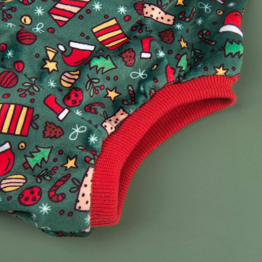 CuteBone Dog Christmas Pajamas Puppy Onesies Small Dogs Soft Pjs Coat Cat Apparel Comfy Pet Clothes Outfit Doggie Bodysuit P111L