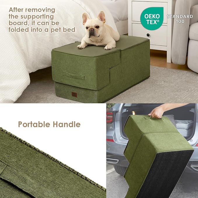 EHEYCIGA Dog Stairs for High Bed 22.5" H, 5-Step Dog Steps for Bed, Pet Steps - Image 5