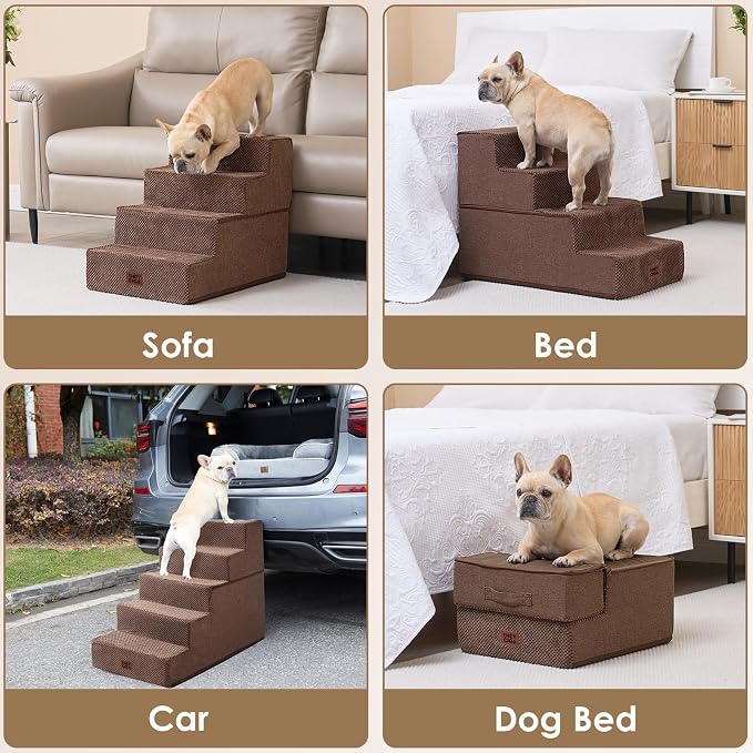 EHEYCIGA Dog Stairs for High Bed 22.5" H, 5-Step Dog Steps for Bed, Pet Steps - Image 7