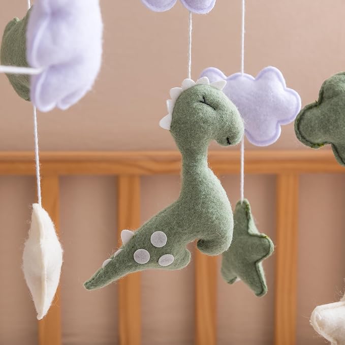GOODMOM Dinosaur Baby Crib Mobile | Dinosaur Nursery Mobile Theme | Newborn Baby Stuff | Baby Shower Gift for Boys & Girls | Easy Assembly & Durable (Green)