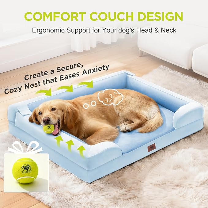 Orthopedic Dog Bed for Extra Large Dogs, XXL Waterproof Egg Crate Memory Foam - Image 7