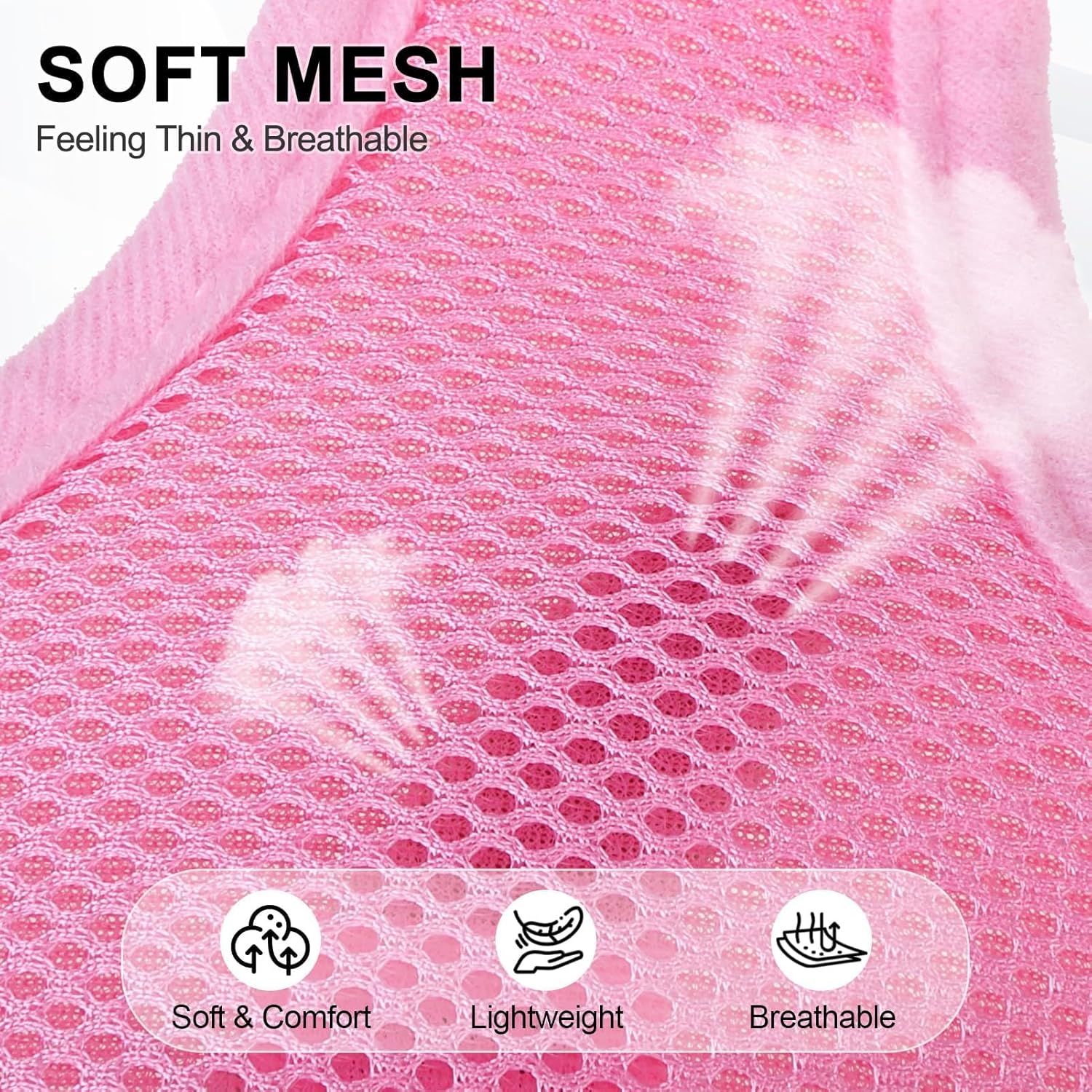 BINGPET No Pull Dog Harness,Soft Mesh Breathable All Weather Vest Harness,Safety Protection Design Durable Adjustable Step-in Easy Walk Dog Harness for Small Medium Large Dogs(LightPink,L)