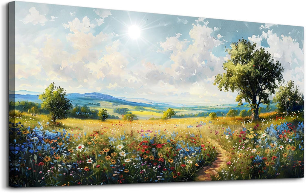 hyidecorart Large Wall Art For Living Room Bedroom Wall Decor Pictures Artworks Nature Field Scenery Abstract Painting Modern Wall Decorations For Office Canvas Prints Home Art Decor Ready To Hang