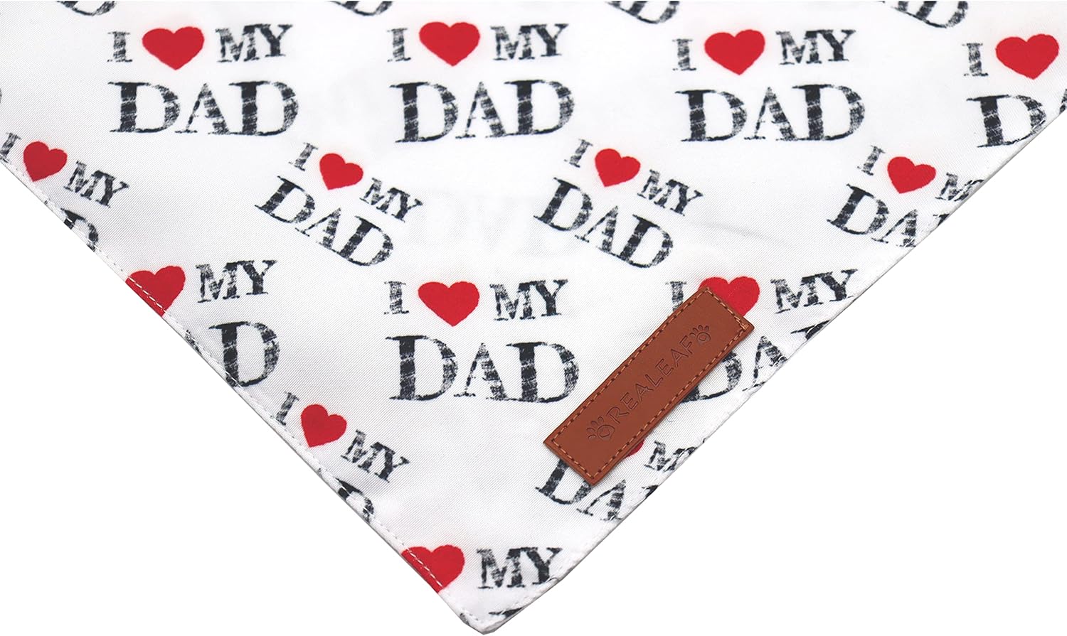 Realeaf Fathers Day Dog Bandanas 2 Pack, Reversible I Love My Dad Pet Scarf for Boy and Girl, Premium Durable Fabric, Bandana for Small Medium Large and Extra Large Dogs (Large)