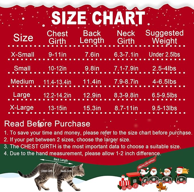Cat Christmas Sweater Pet Winter Warm Coat Pajamas Christmas Santa Knitwear Cat - Image 3