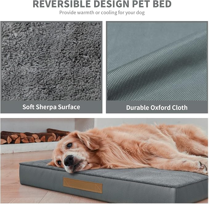 Large Comfy Washable Dog Bed, Orthopedic Egg Crate Foam Dog Crate Mat - Image 5