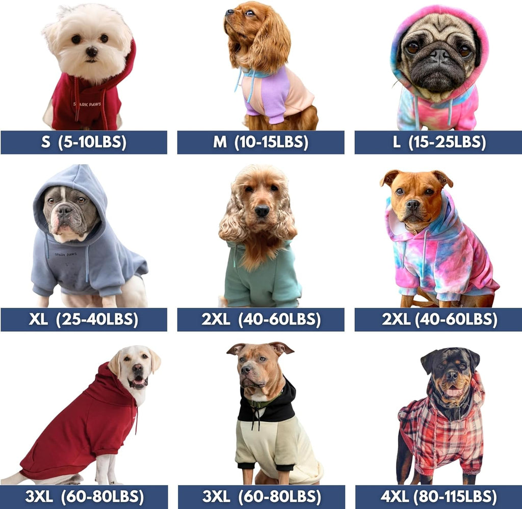 Spark Paws Dog Hoodie – Premium Dog Sweater for Small, Medium, and Large Dogs | Warm Outfits for French Bulldogs, Pitbull, Puppy, Winter Jacket Alternative - Dusty Pink - 3XL