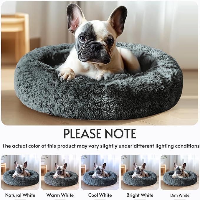 JOLLYVOGUE Calming Dog Beds Large Sized Dog, 36in Donut Washable Large Pet Bed - Image 7