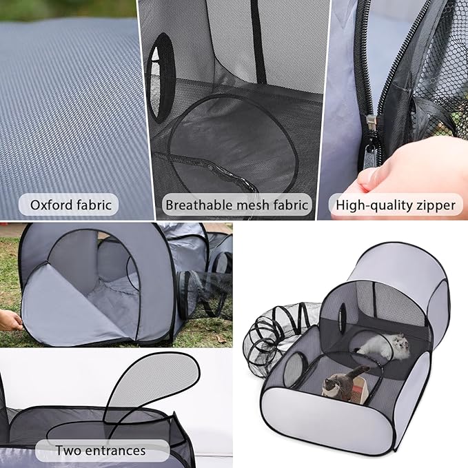 Tailtastic Dog Playpen with Surround Tunnel, Outdoor/Indoor Cat Playpen with - Image 5