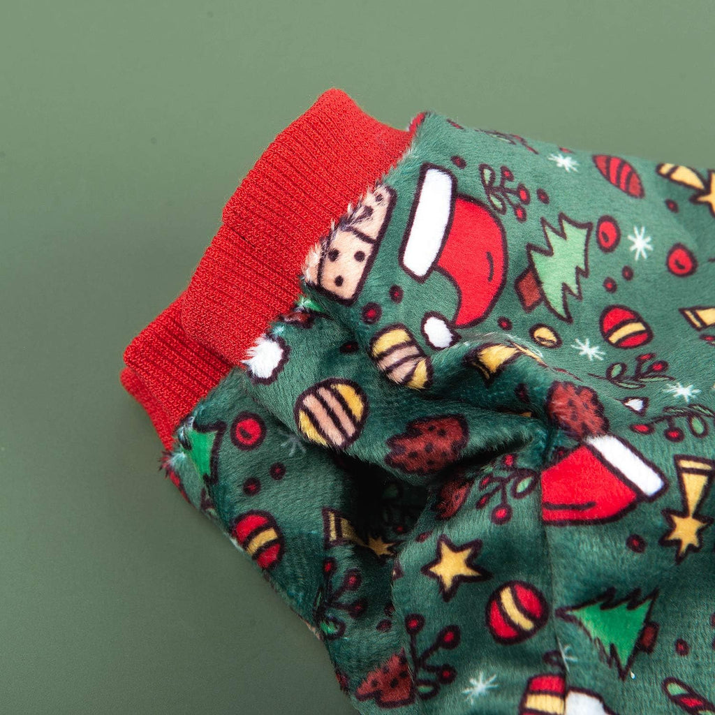 CuteBone Dog Christmas Pajamas Puppy Onesies Small Dogs Soft Pjs Coat Cat Apparel Comfy Pet Clothes Outfit Doggie Bodysuit P111XS