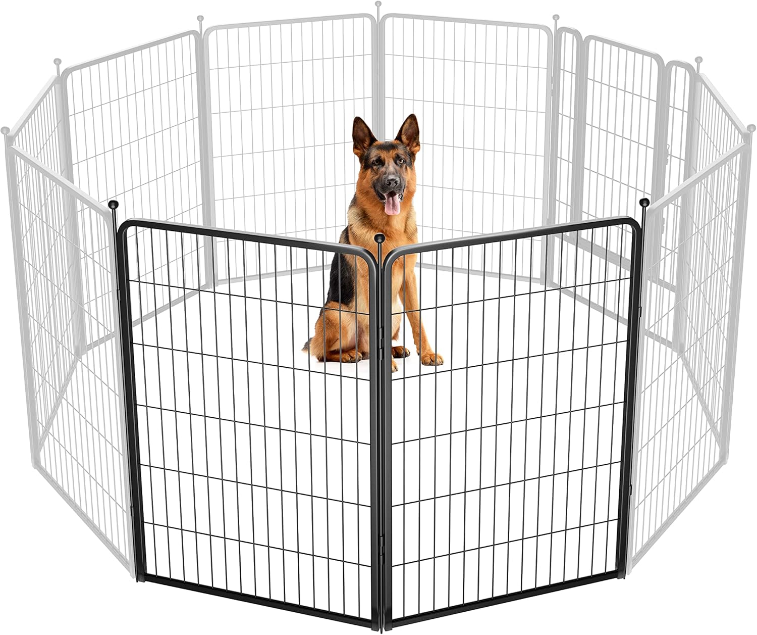 FXW Rollick Unleashed Dog Playpen for Indoor, Yard, RV Camping, 45 inch 2 Panels for Large Dogs, Black│Patented