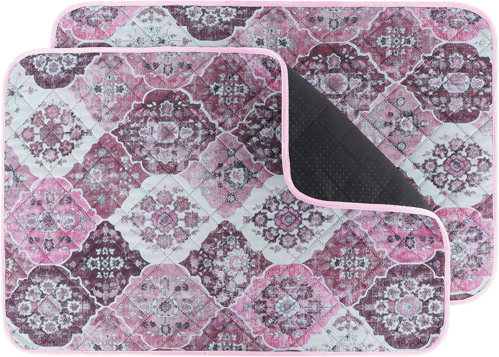 IEUUMLER Washable Pee Pads for Dogs, 2 Pack Reusable Pee Pads for Dogs Non-Slip Grip, Super Absorbent Waterproof Puppy Pads for Potty Training, Playpen, Crate, Whelping Box EU011 Pink, 36x24