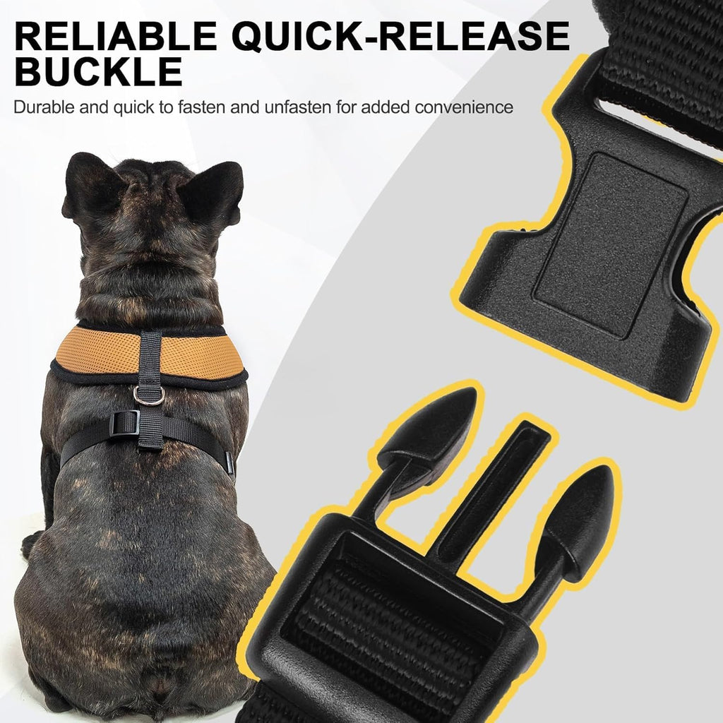 BINGPET No Pull Dog Harness,Soft Mesh Breathable All Weather Vest Harness,Safety Protection Design Durable Adjustable Step-in Easy Walk Dog Harness for Small Medium Large Dogs(Beige,M)