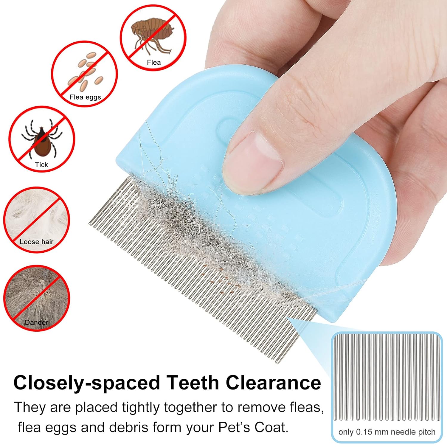 Pet Grooming Supplies, Massaging Comb for Removing Matted Fur and Knots/Tangles, Perfect for Long and Short Hair Pets (3 Packs)