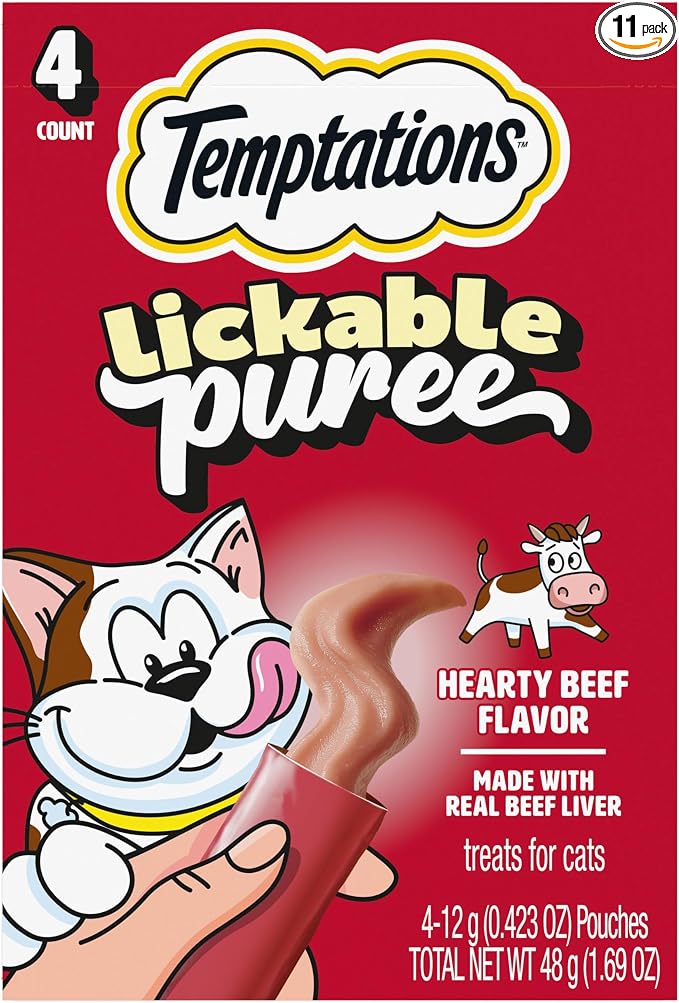 Temptations Creamy Puree Squeezable Lickable Cat Treats, Wet Cat Treats by Temptations