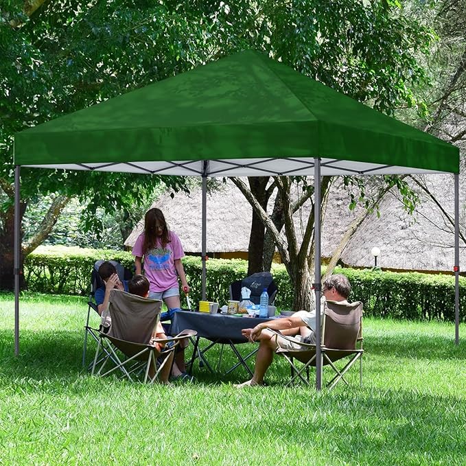 COOSHADE Durable Easy Pop Up Canopy Tent 10x10Ft, Olive Green