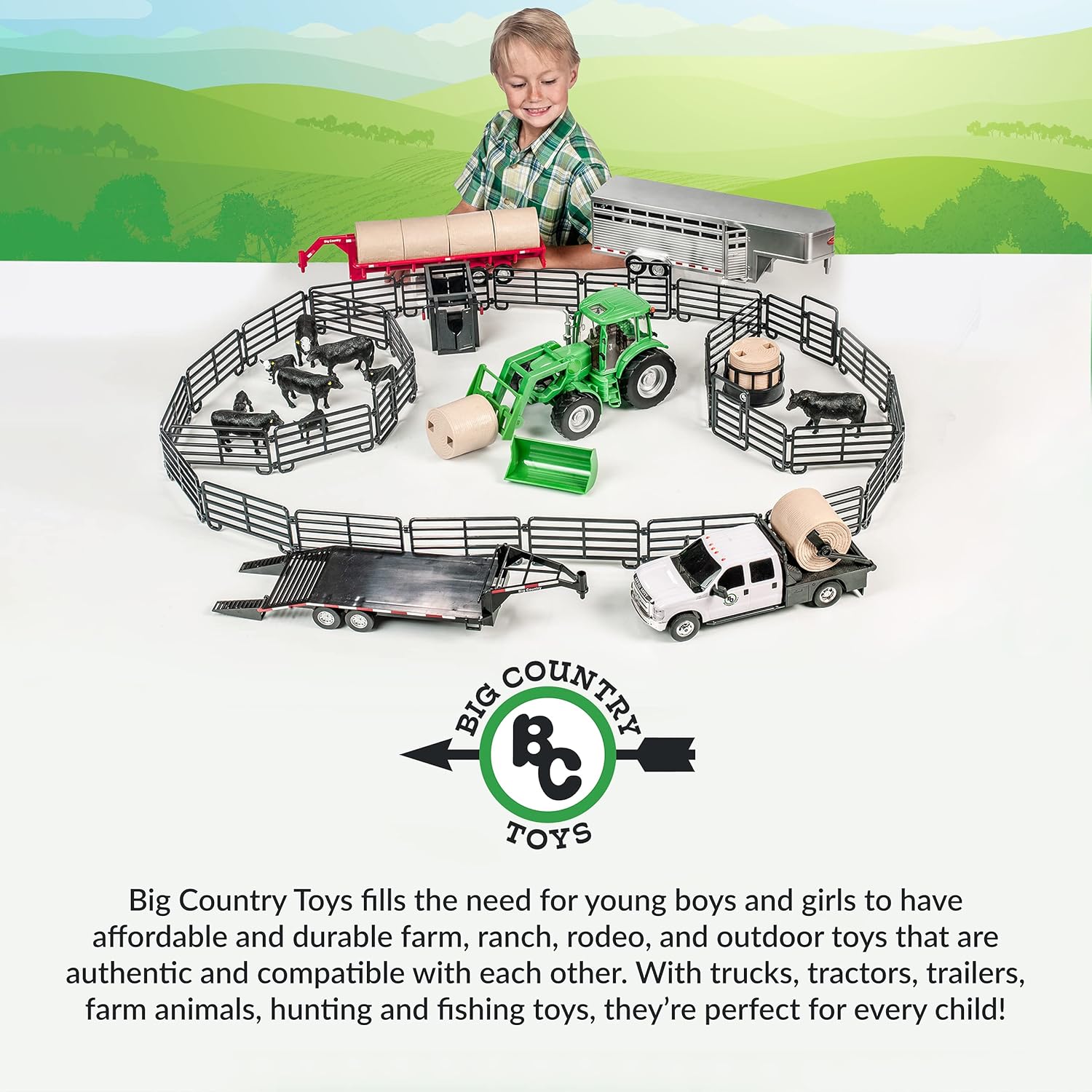 Big Country Toys 5-Piece Hay Bale Set - Toy Hay Bales for Farm Animal Toys for 3 Year Old Boys & Girls