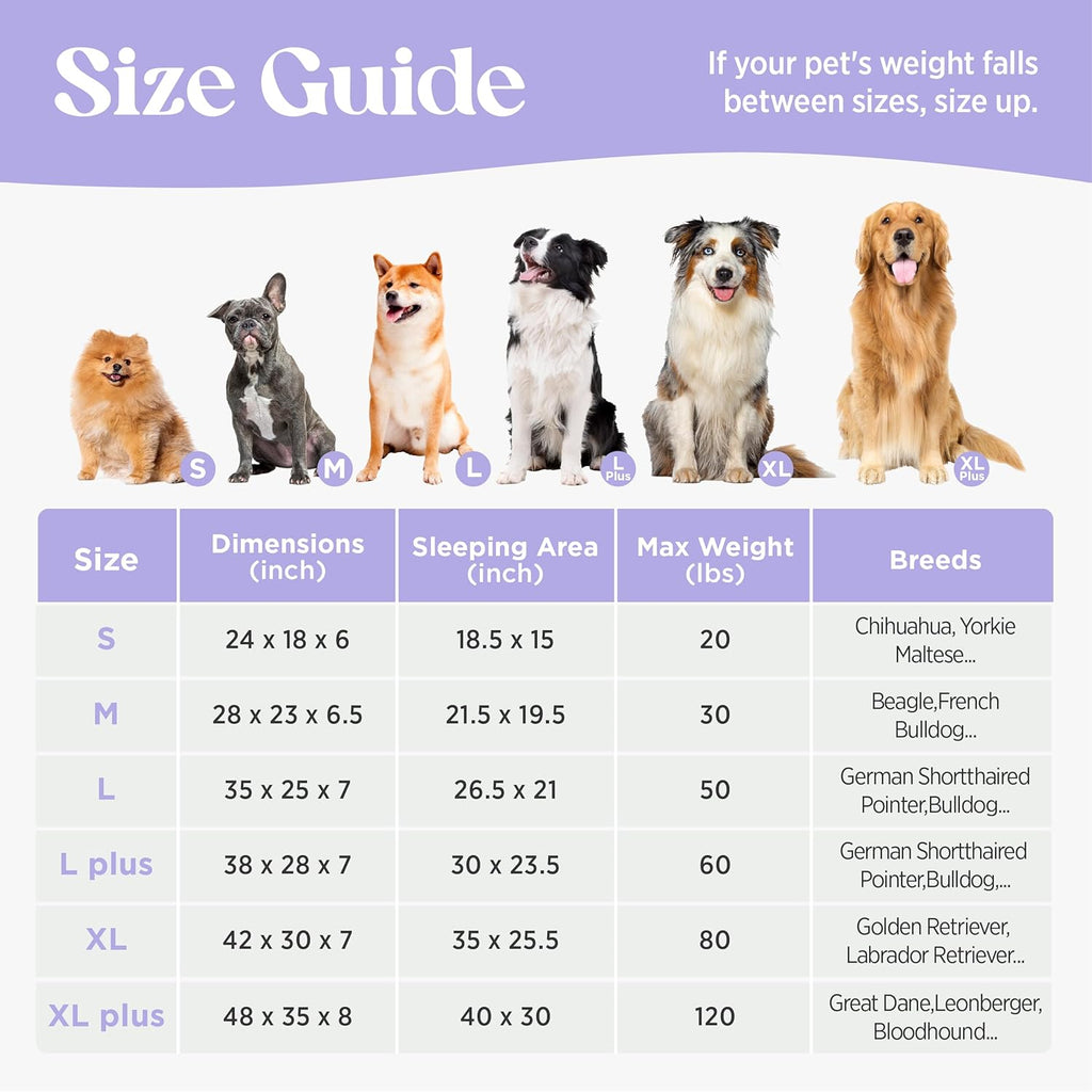 LE SURE Cute Dog Beds Large Sized Dog, Orthopedic Waterproof Large Pet Bed with Sides, Non-Slip Bottom and Egg-Crate Foam Pet Couch Sofa with Washable Removable Cover, Beige