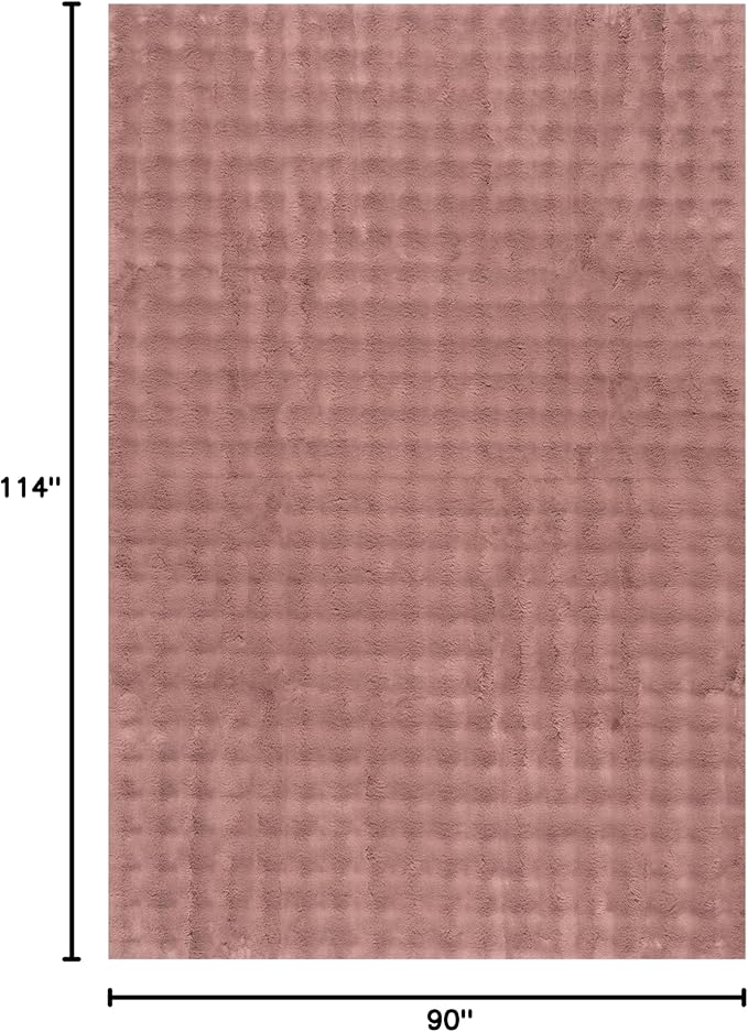 nuLOOM Jeni Burgundy, 7'6" x 9'6", Solid Faux Rabbit, Fluffy and Cozy, High Traffic, Stain Resistant, Easy Clean, Durable Washable Area Rug for Bedroom, Living Room, Dining, Den, Foyer, Entryway