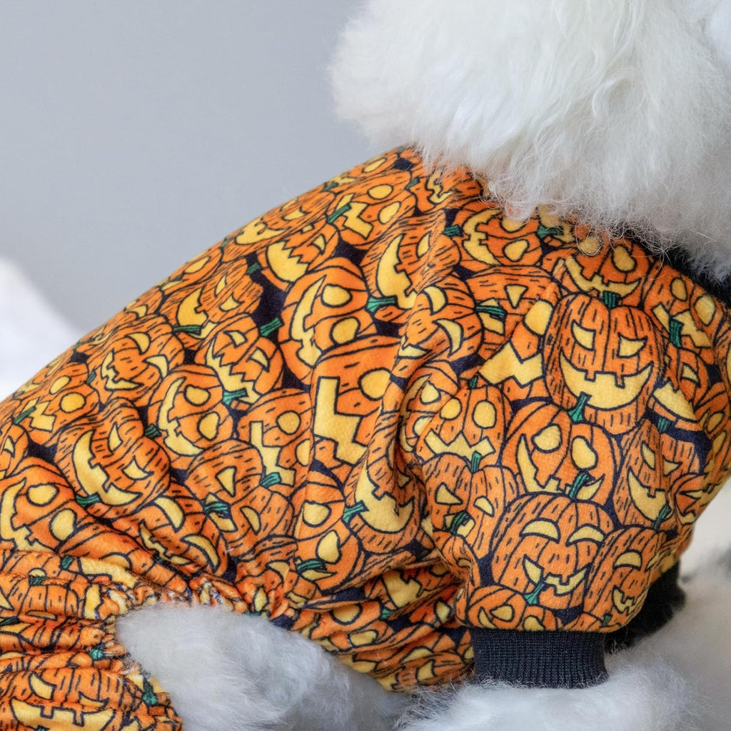 CuteBone Dog Halloween Pajamas Puppy Onesies Small Dogs Soft Pjs Coat Cat Apparel Comfy Pet Christmas Clothes Outfit Doggie Bodysuit P301M