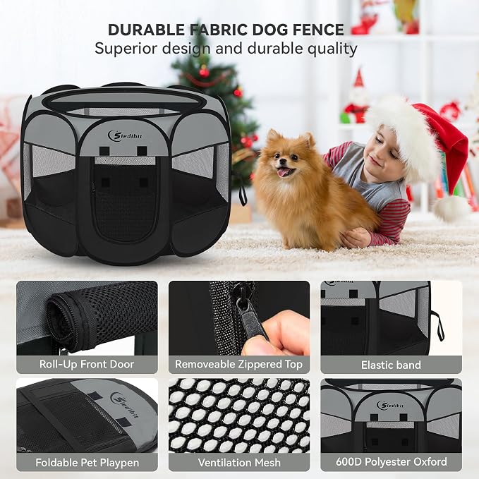 Siedihit Dog Cat Playpen, Puppy Pet Playpen Indoor - Image 6